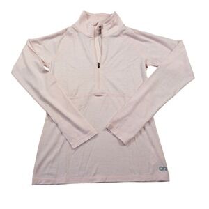 Outdoor Research Alpine Onset Merino 150 Half Zip Sienna Heather Pink Small NWT